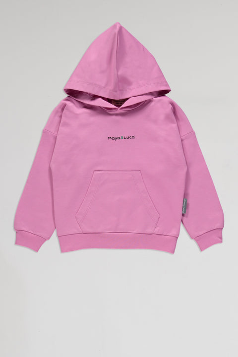 Alice Desenli Pembe Kapüşonlu  Pamuk Sweatshirt Takım