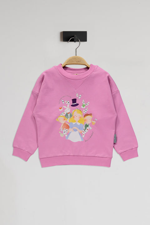 Alice Desenli Pembe Pamuk Sweatshirt Takım